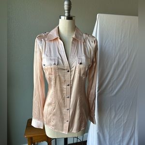 Caché NWT light pink collared long sleeve shirt | size S